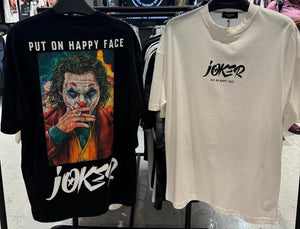 MEN BLACK HAPPY FACE JOKER TEE