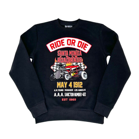 MEN BLACK RIDE OR DIE BLACK PIKE CREWNECK