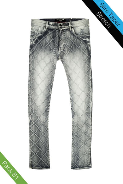 Men Lt Grey Diamond Jeans