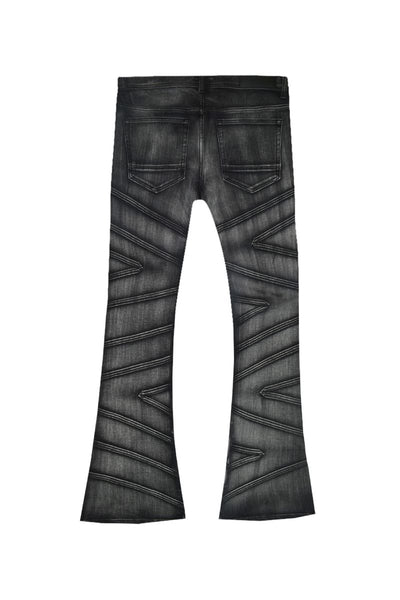 Men Black Charlie Stacked Jeans