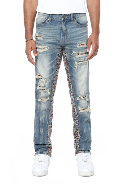 MENS ELYSIAN BL TAPESTRY INSERT JEANS