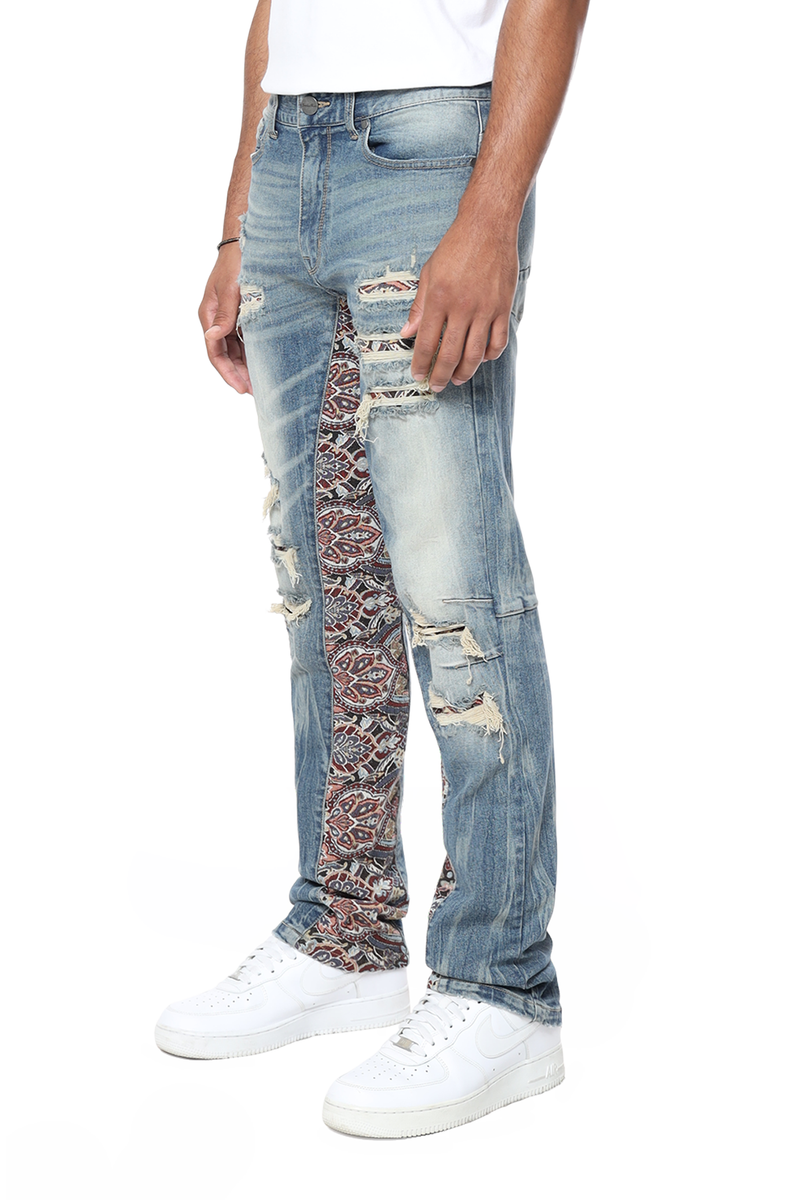 MENS ELYSIAN BL TAPESTRY INSERT JEANS