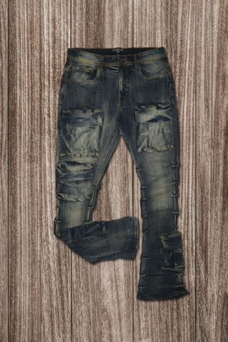 Little Kids Dk.Vintage Timeless Stacked Cargo Jeans