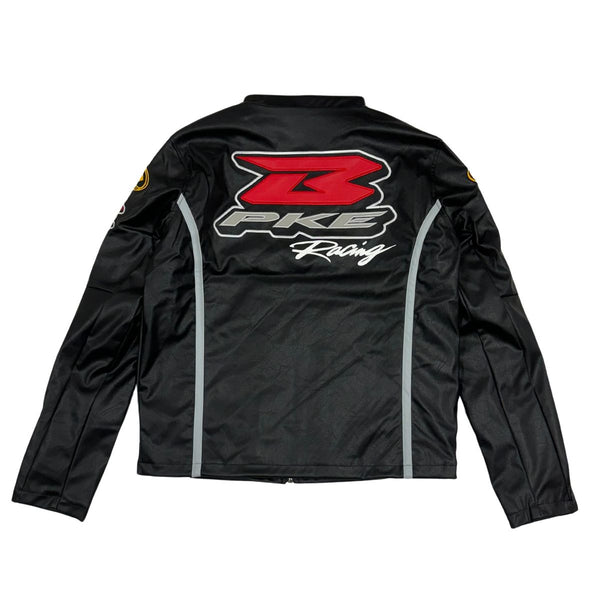 KID'S BLACK PU LEATHER RACING JACKET