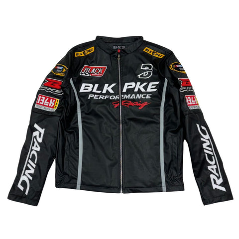 KID'S BLACK PU LEATHER RACING JACKET