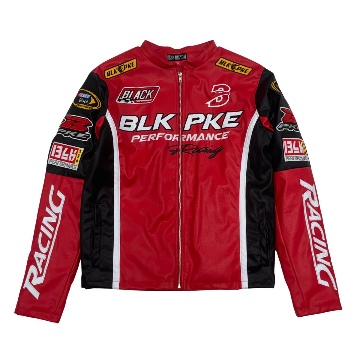 KID'S RED PU LEATHER RACING JACKET