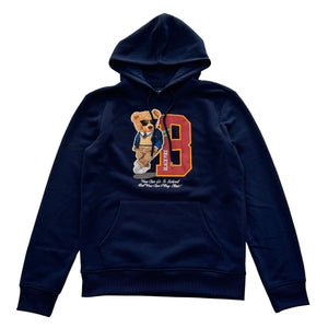 KID'S NAVY COLLEGE TEDDY BEAR HOODIE