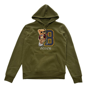 KID'S OLIVE COLLEGE TEDDY BEAR HOODIE