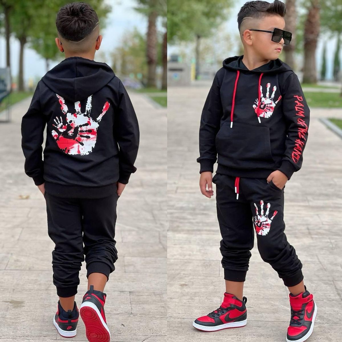 KIDS BLACK & RED HAND SET