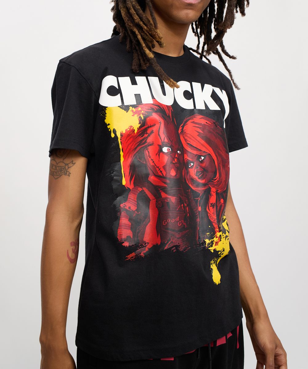 Men Black Chucky Child Play Foreign Tee