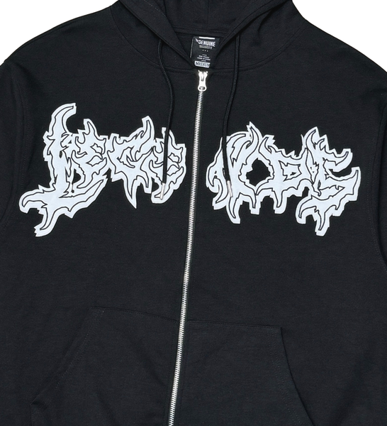 Men Black Legends Genuine Full Zip Hoodie