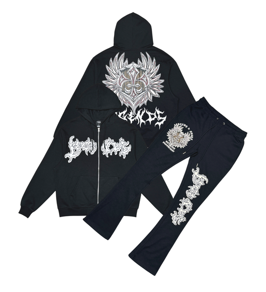 Men Black Legends Genuine Full Zip Hoodie