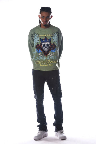 Men Sage Bet On Yourself Dissorder Cropped Crew Neck