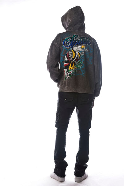 Men Grey Spirit Dissorder Full Zip Hoodie