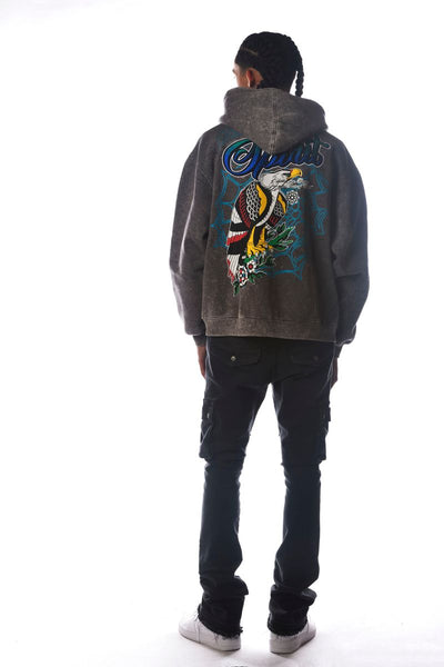 Men Grey Spirit Dissorder Full Zip Hoodie