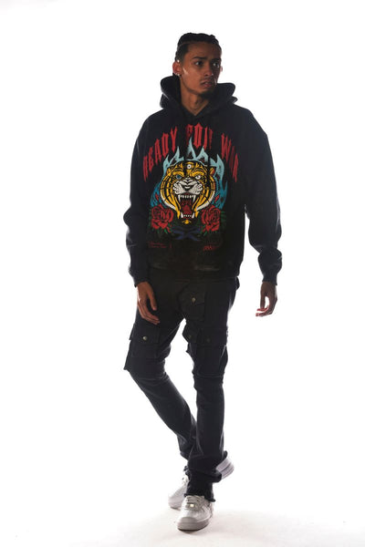 Men Black Ready For War Dissorder Hoodie