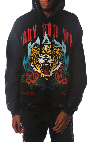 Men Black Ready For War Dissorder Hoodie