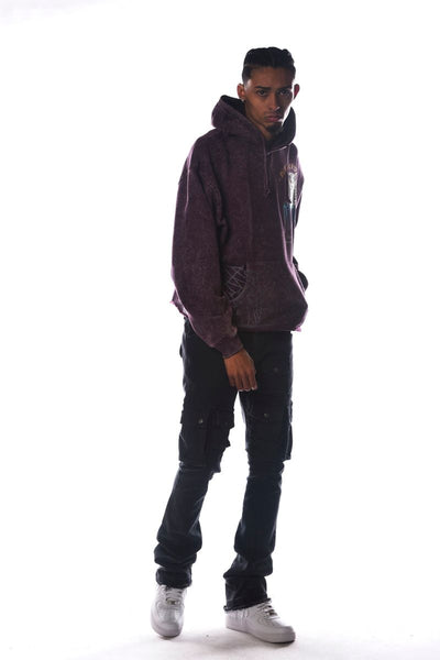 Men Plum OWL Cropped Dissorder Hoodie