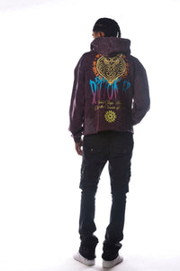 Men Plum OWL Cropped Dissorder Hoodie