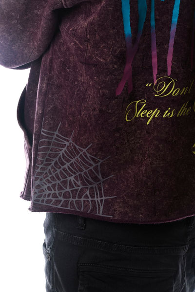 Men Plum OWL Cropped Dissorder Hoodie