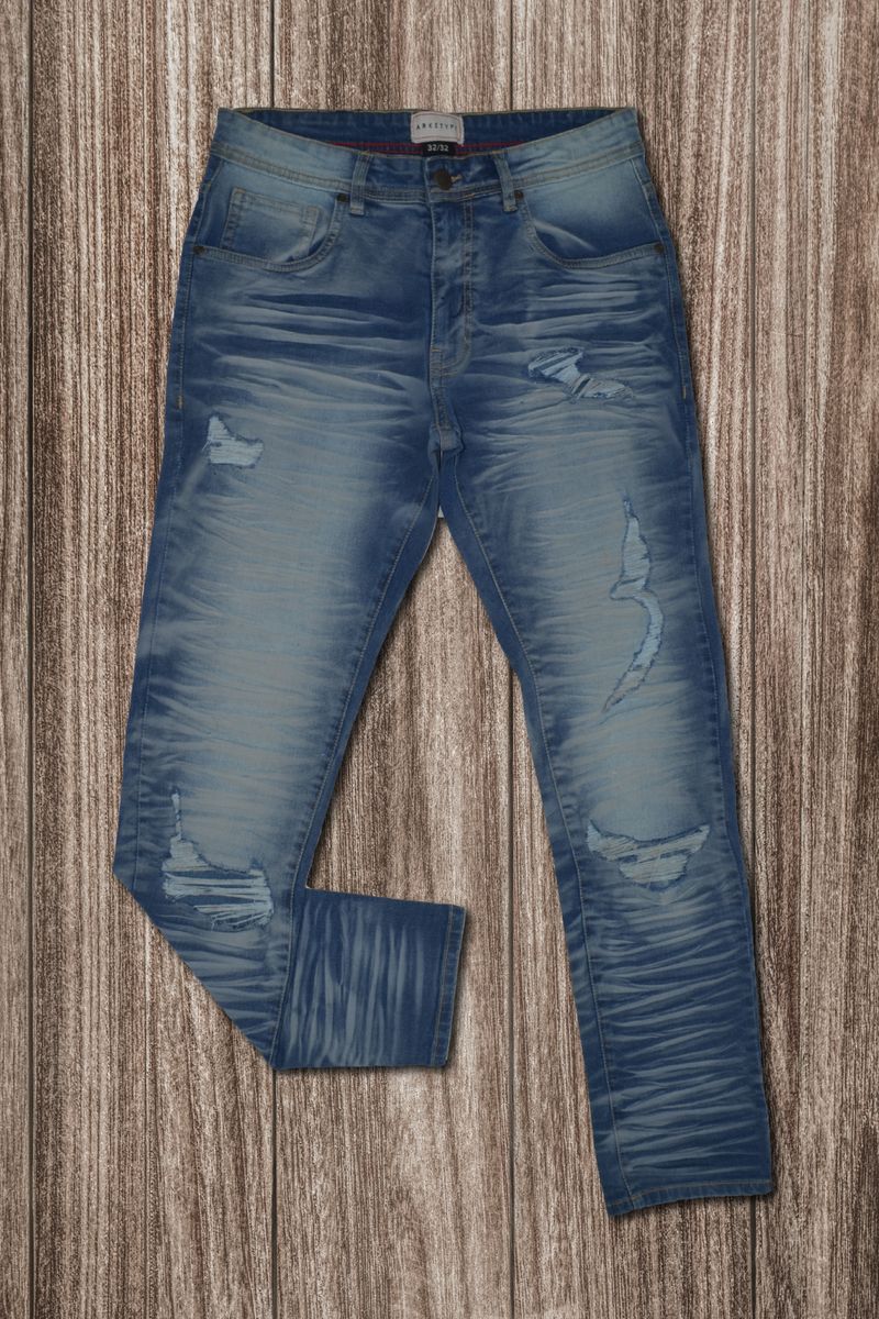 Men M.Blue Full Crinkle Slim Jeans