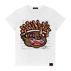BOYS WHITE BIG FACE GRAPHIC TEE