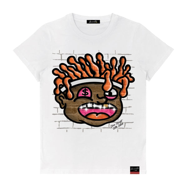 BOYS WHITE BIG FACE GRAPHIC TEE