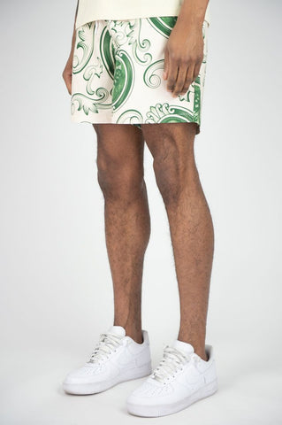 BIG MEN CREAM BENJAMIN BANDIT BOARD SHORTS