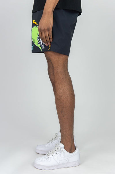BIG MEN BLACK CAUTIOUS CRUEL BOARD SHORTS