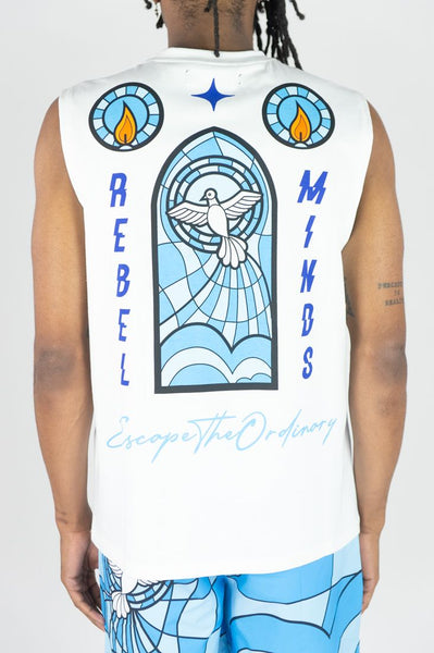 MEN BLUE REBEL SLEEVELESS TEE