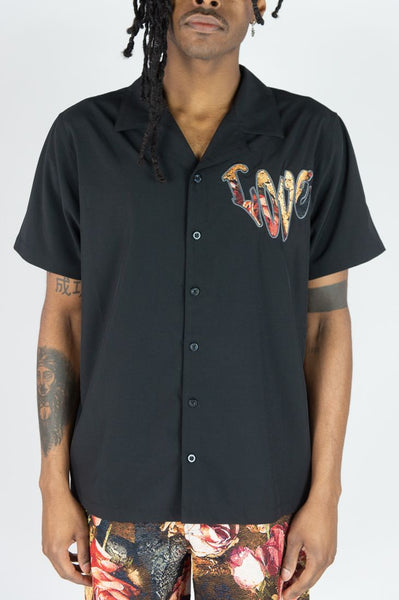 BIG MEN BLACK TRUE LOVE CAMP SHIRTS