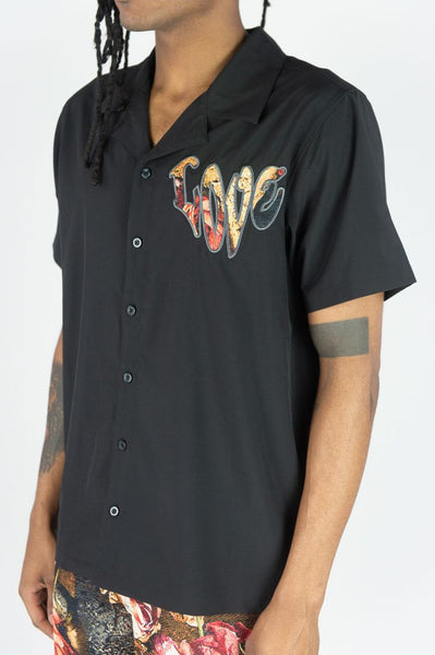 BIG MEN BLACK TRUE LOVE CAMP SHIRTS