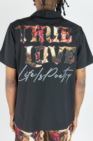 BIG MEN BLACK TRUE LOVE CAMP SHIRTS