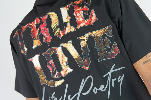 BIG MEN BLACK TRUE LOVE CAMP SHIRTS