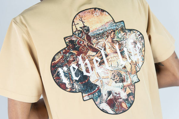 MEN BIEGE REBEL LIFE CAMP SHIRTS