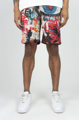BIG MEN MULIT COLOR LIVE IN COLOR TAPESTRY SHORTS