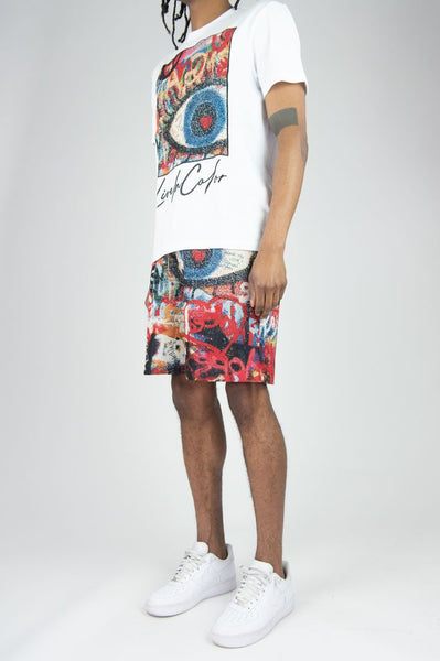 BIG MEN MULIT COLOR LIVE IN COLOR TAPESTRY SHORTS