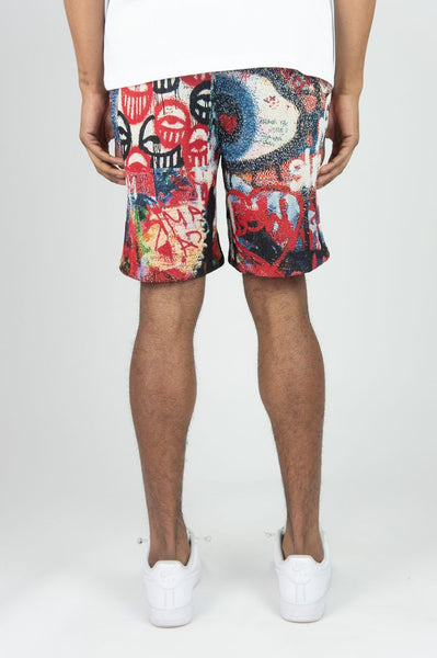 BIG MEN MULIT COLOR LIVE IN COLOR TAPESTRY SHORTS