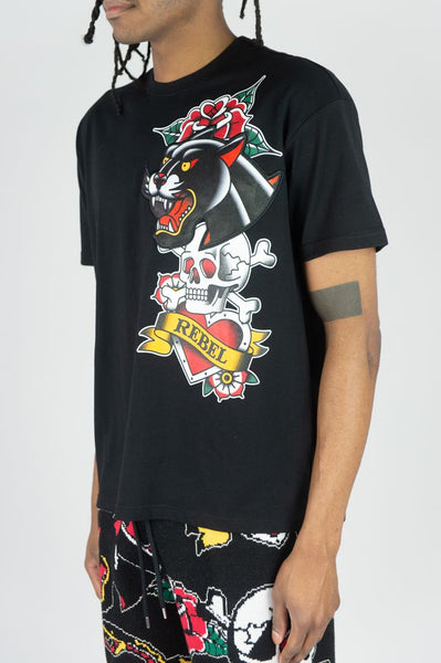 BIG MEN BLACK JAGUAR OVERSIZED TEE