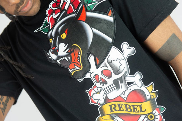 BIG MEN BLACK JAGUAR OVERSIZED TEE