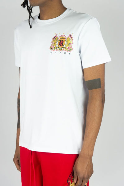 BOYS WHITE/ RED LION CREST TEE