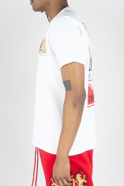 BOYS WHITE/ RED LION CREST TEE