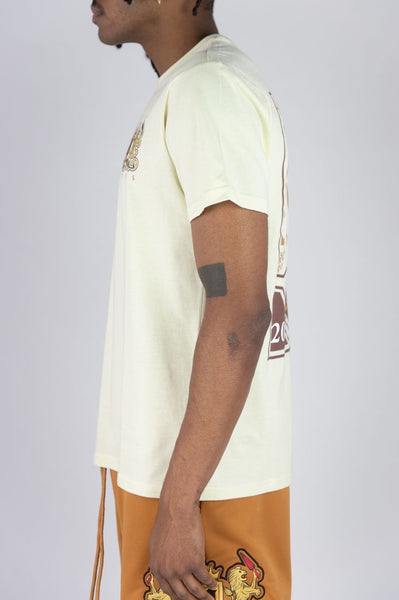 BIG MEN CREAM LION CREST TEE