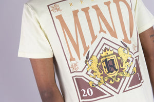 BOYS CREAM RHINESTONE LION CREST TEE