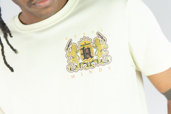 BIG MEN CREAM LION CREST TEE