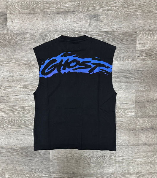 MEN BLACK "GHOST" F-TERRY MUSCLE T-SHIRT