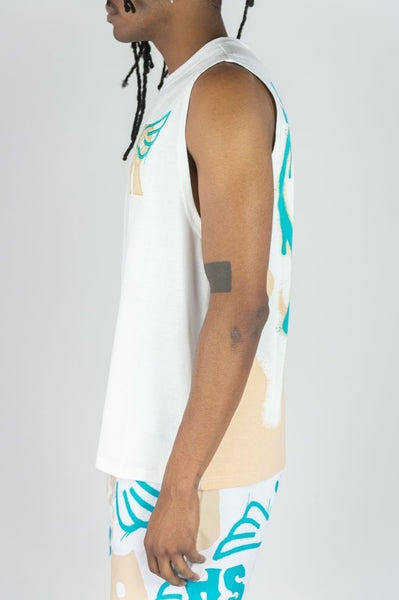 BOYS WHITE SAINTS SLEEVELESS TEE