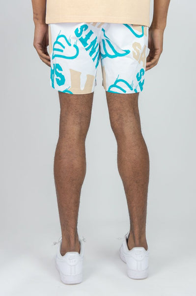 BOYS WHITE SAINTS BOARD SHORTS