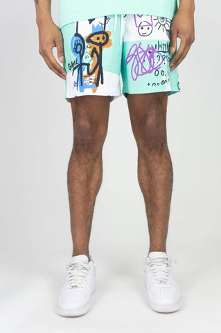 BOYS MINT MORE LOVE BOARD SHORTS