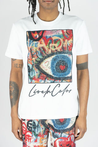 BIG MEN MULIT COLOR LIVE IN COLOR TAPESTRY TEE